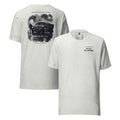 The Shift Never Really Ends Tee in Ash — front and back