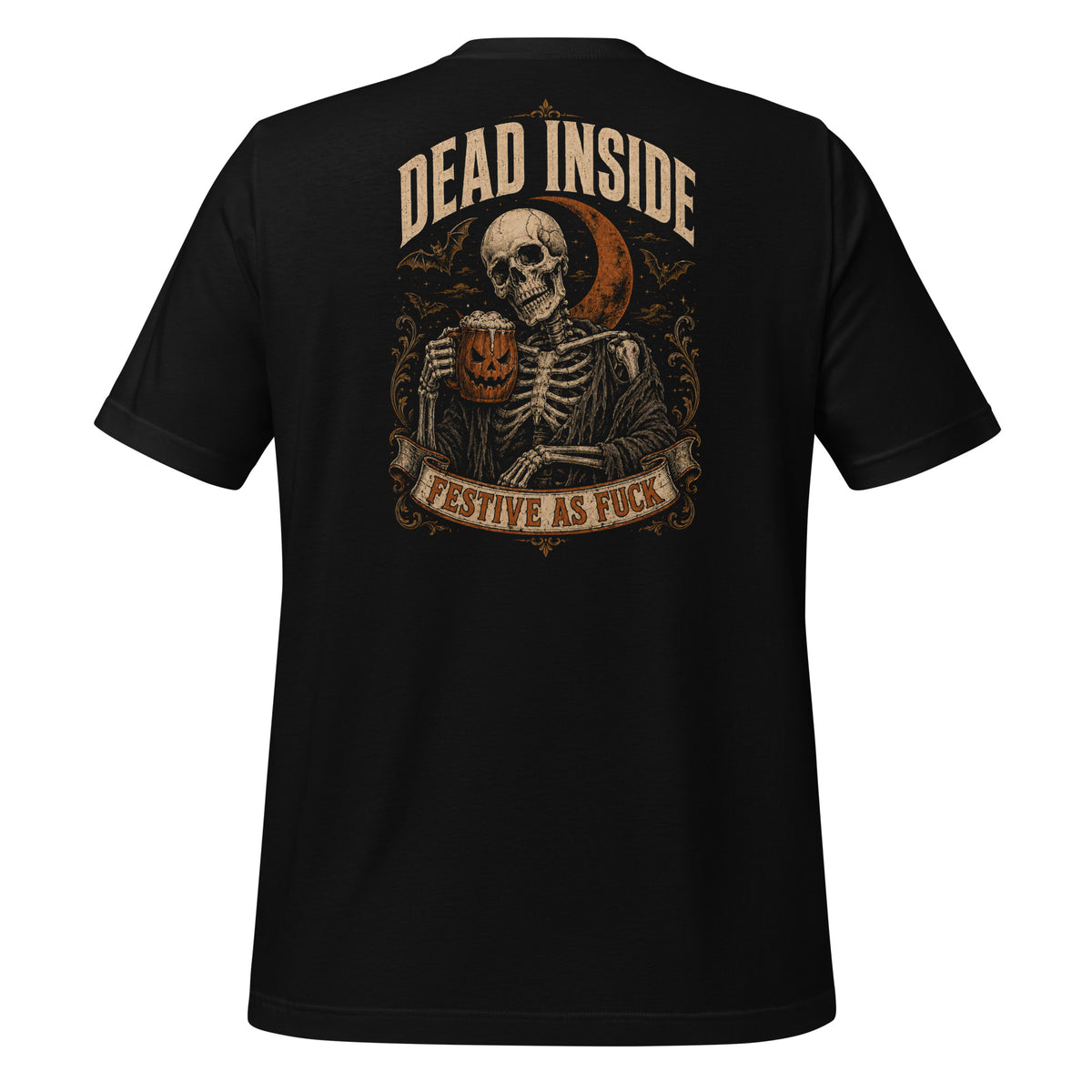 Dead Inside Halloween Tee in Black — back view