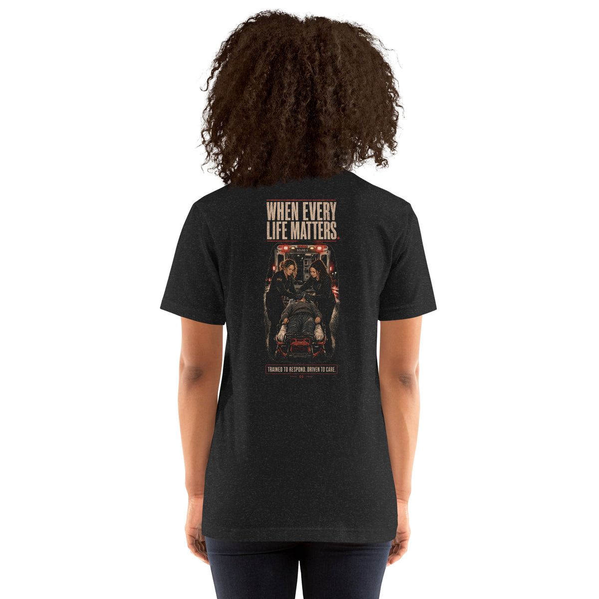 Every Life Matters EMS Tee — black heather back