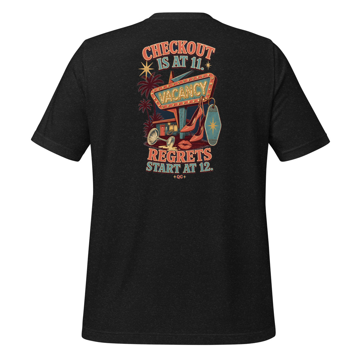 Checkout at 11. Regrets at 12 — black heather back