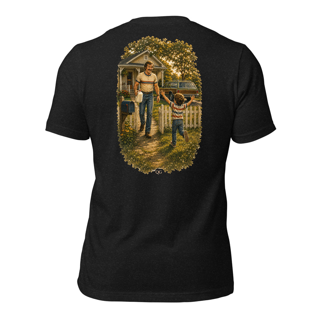 Actually Came Back Tee in Black Heather — back view