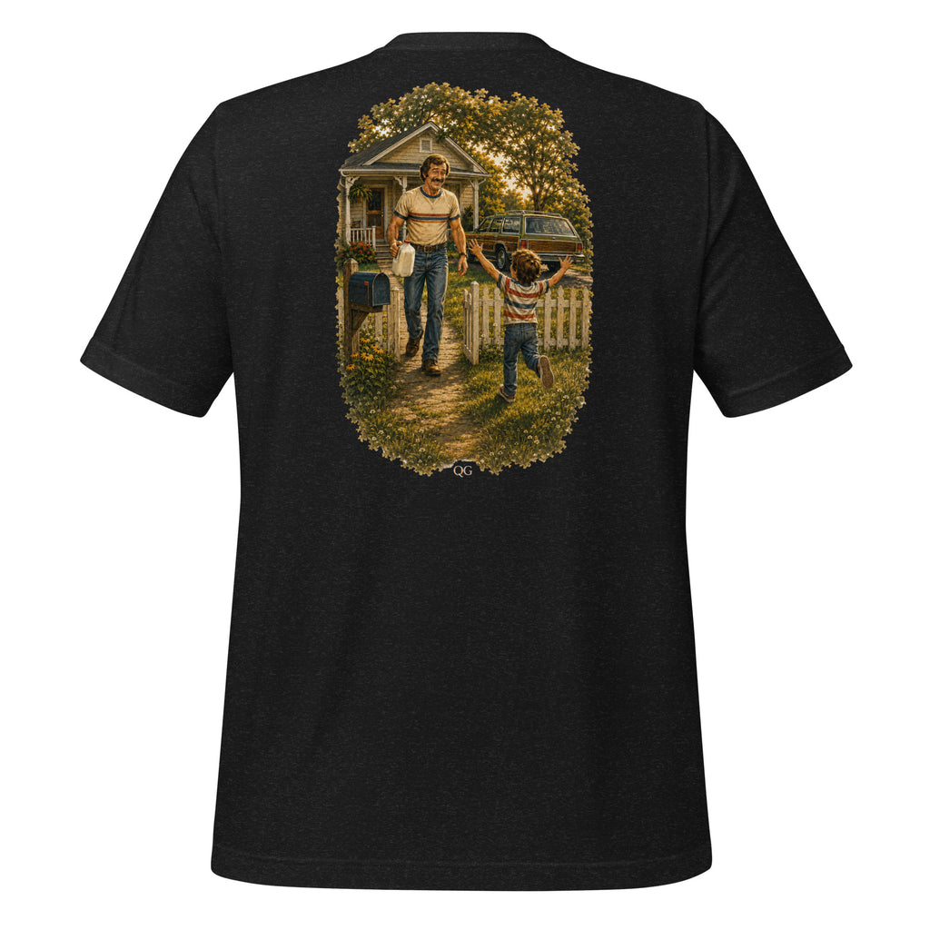 Actually Came Back Tee in Black Heather — back view