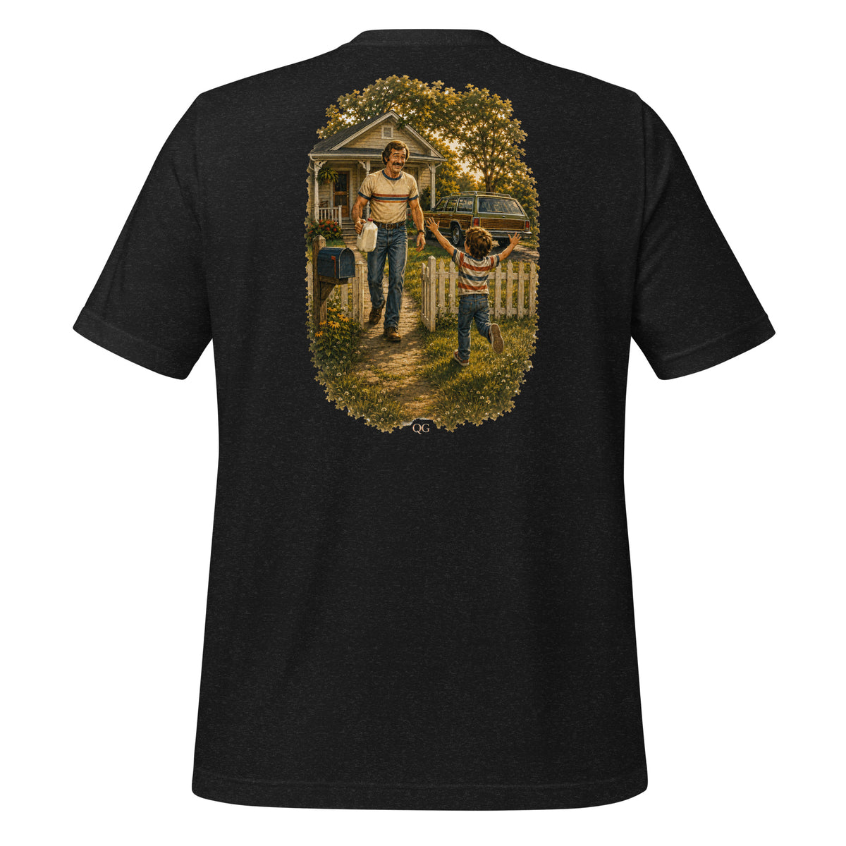Actually Came Back Tee in Black Heather — back view