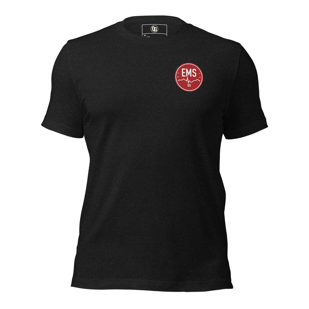 Calm in the Chaos EMS Tee — black heather front