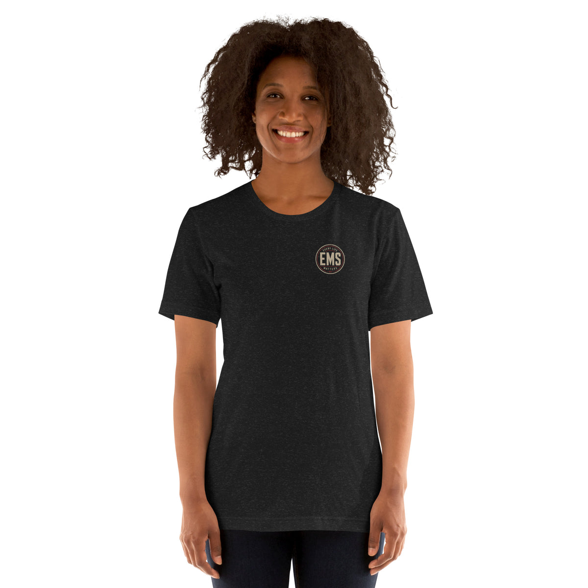 Every Life Matters EMS Tee — black heather front