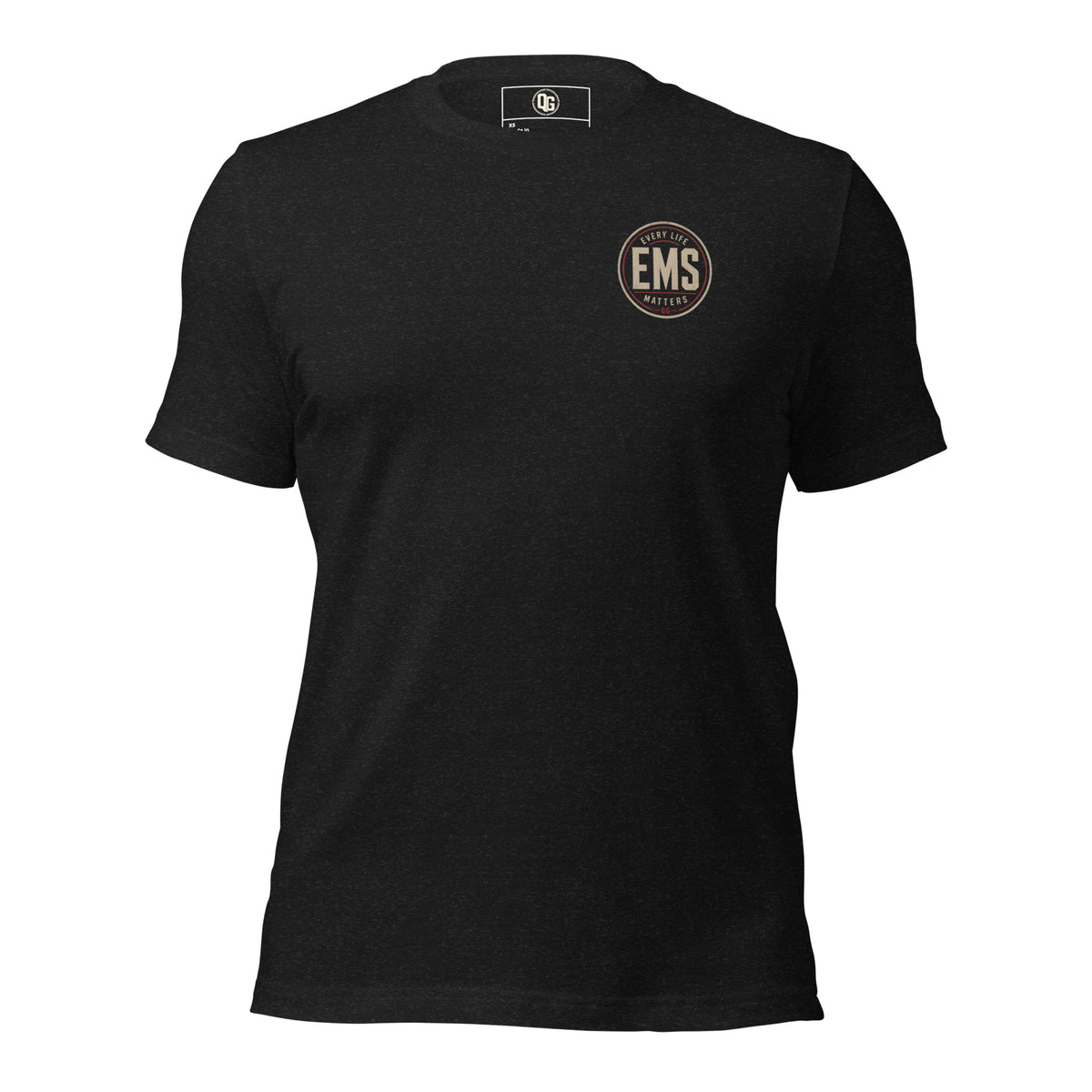 Every Life Matters EMS Tee — black heather front