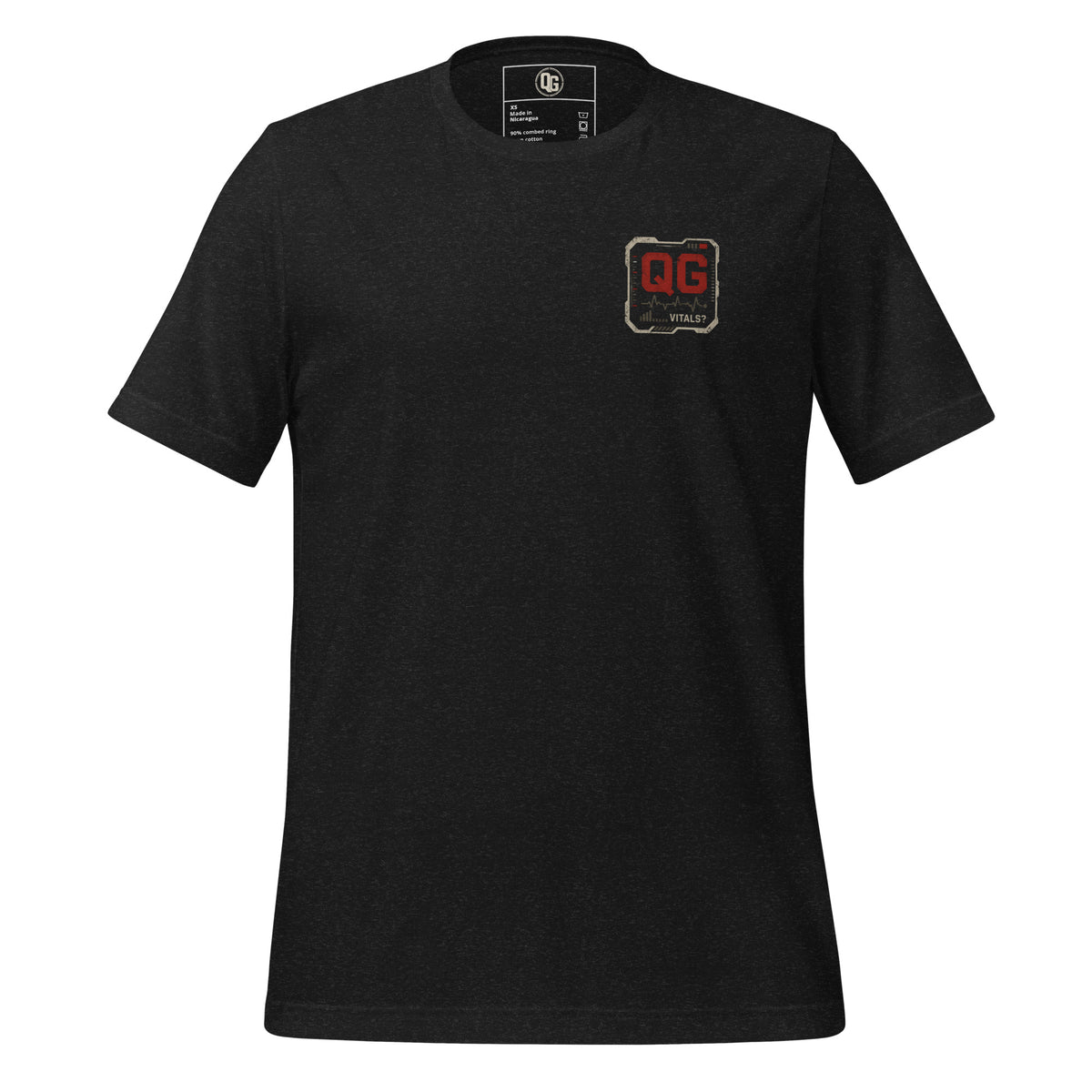 Questionable Vitals EMS Tee — black heather front