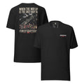 The Only Way In Firefighter Tee — black heather front and back views