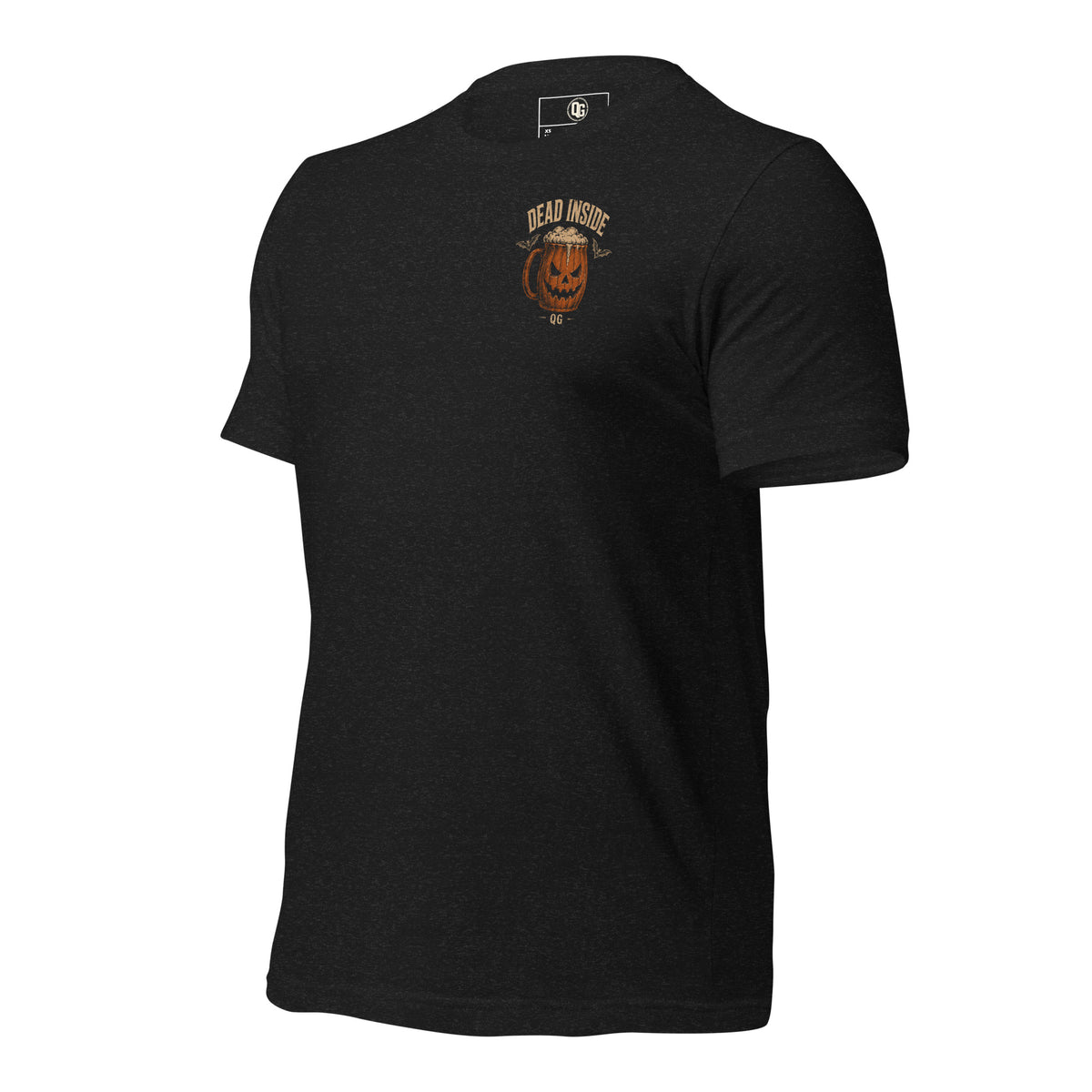 Dead Inside Halloween Tee in Black Heather — left front view