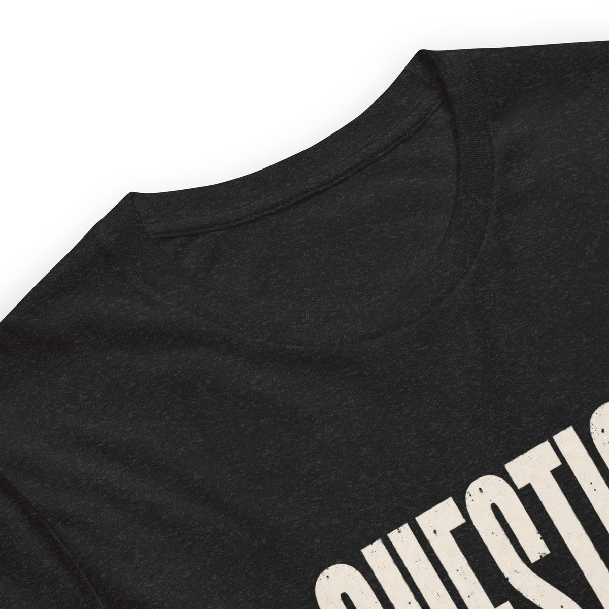 Question Everything Tee — black heather product details