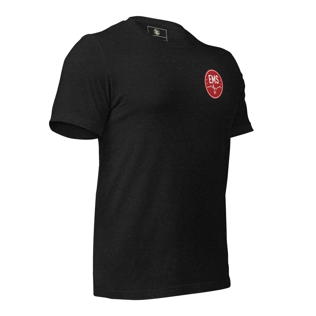 Calm in the Chaos EMS Tee — black heather right front
