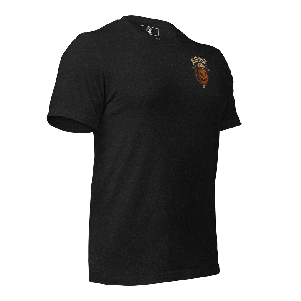 Dead Inside Halloween Tee in Black Heather — right front view