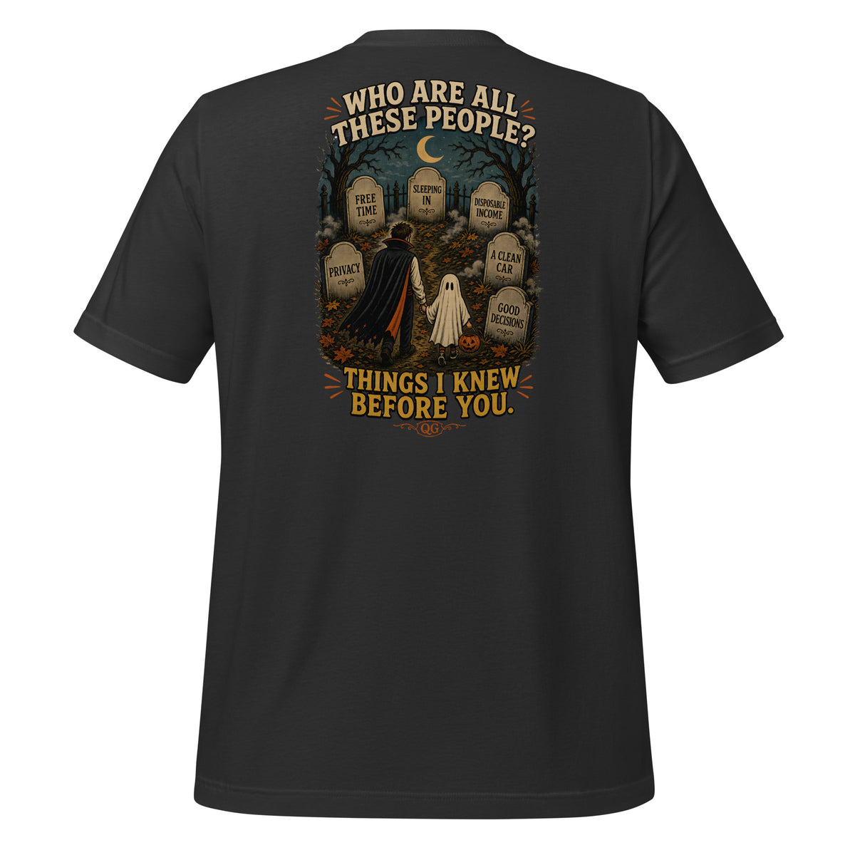 Things I Knew Before You Tee in Dark Grey — back view