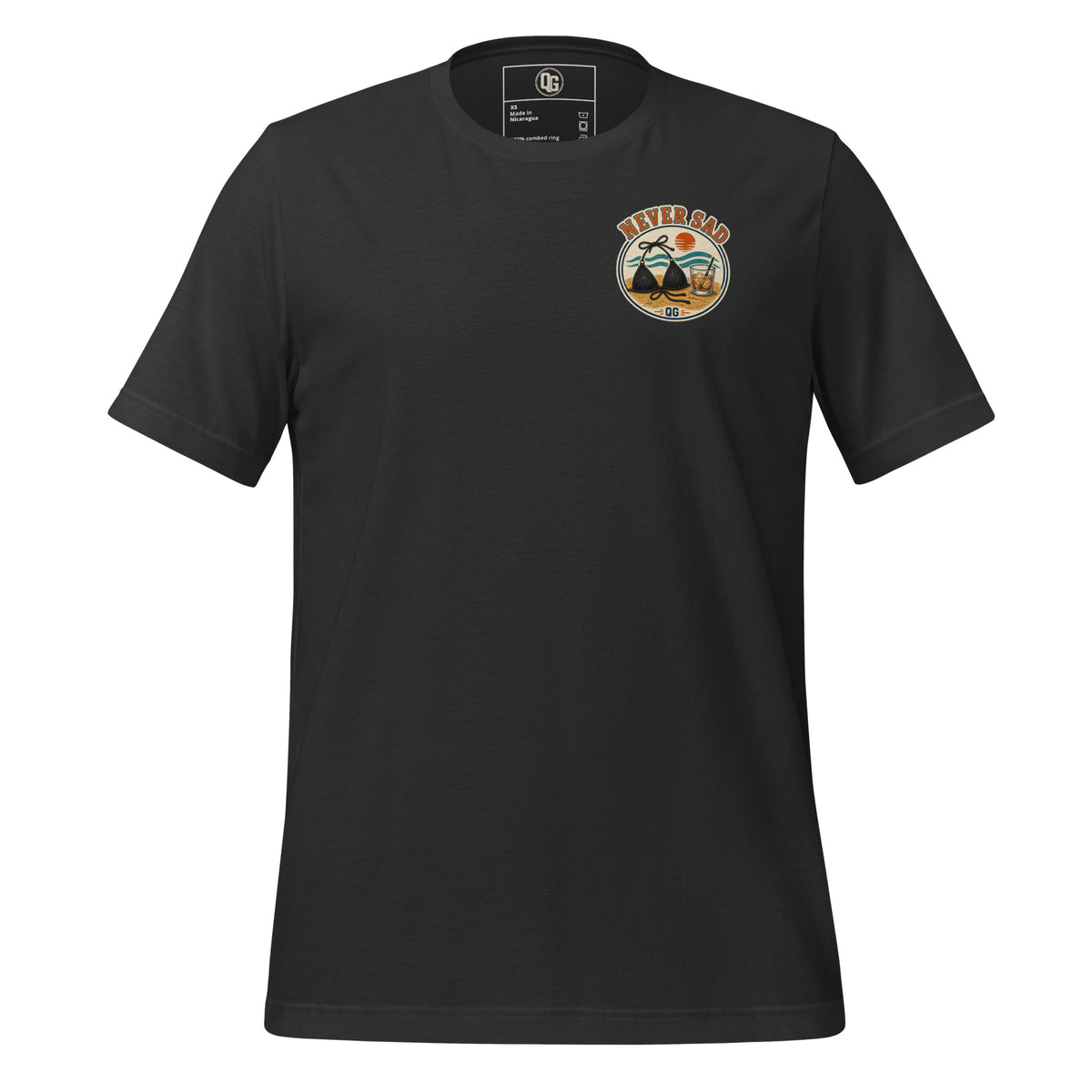 Never Sad on a Boat Tee in Dark Grey — front view