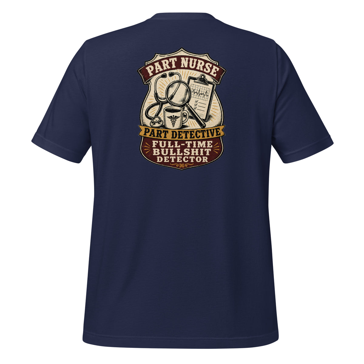 Nurse Detective Tee in Navy — back view