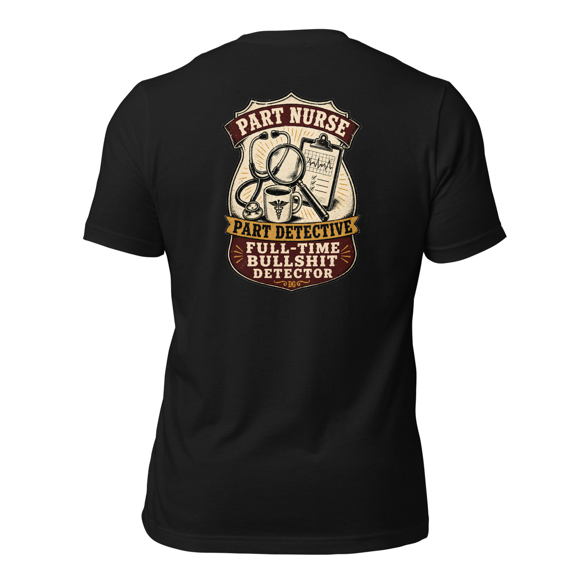 Nurse Detective Tee in Vintage Black — back view