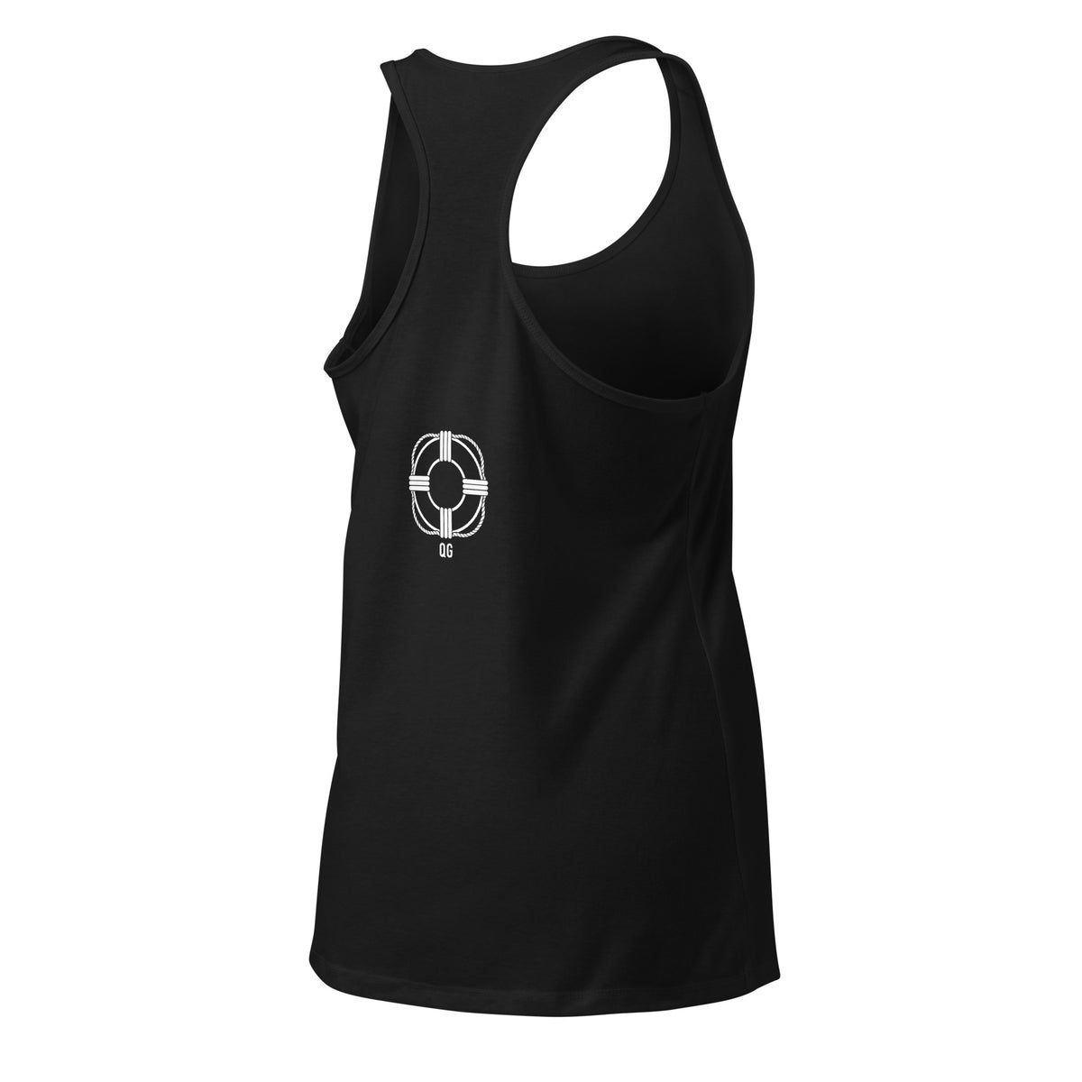 Not Just Flotation Devices Women’s Racerback Tank — womens ideal racerback tank top black right back