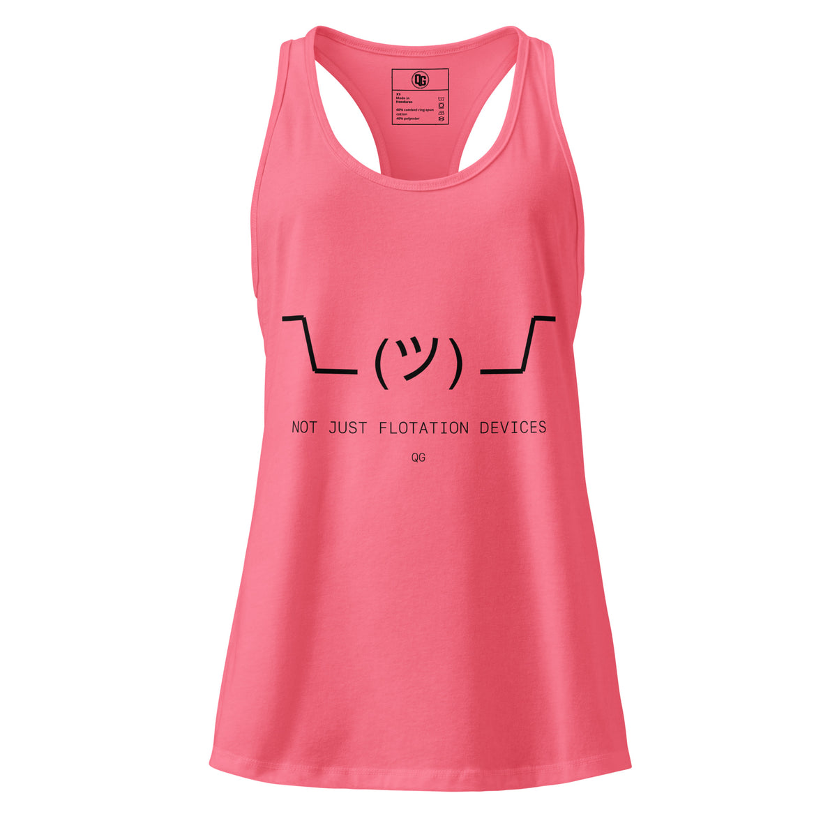 Not Just Flotation Devices Women’s Racerback Tank — womens ideal racerback tank top hot pink front