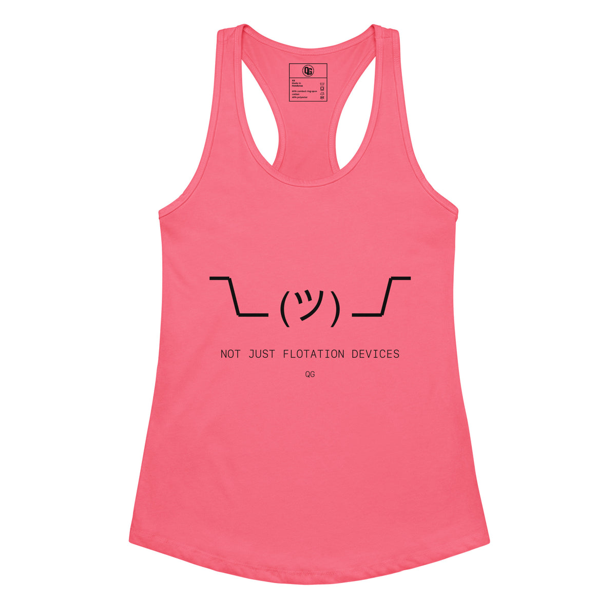 Not Just Flotation Devices Women’s Racerback Tank — womens ideal racerback tank top hot pink front