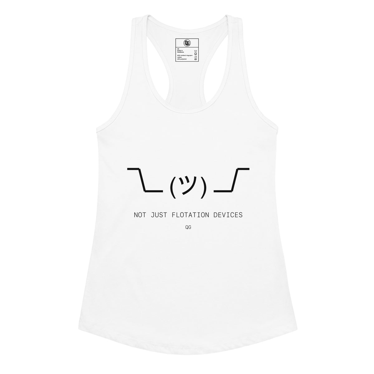 Not Just Flotation Devices Women’s Racerback Tank — womens ideal racerback tank top white front